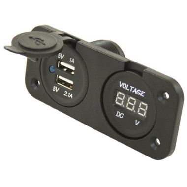Caricatore USB Con Voltmetro 