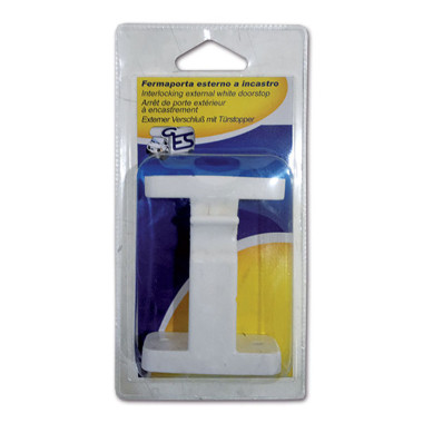 Fermaporta esterno bianco - blister 1 pezzo 