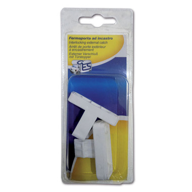 Ferma porta bianco - blister 1 pezzo 