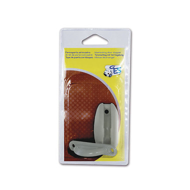 Ferma porta ad incastro grigio - blister 