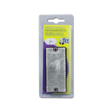 Catadiottro 90 x 40 mm adesivo bianco • blister 