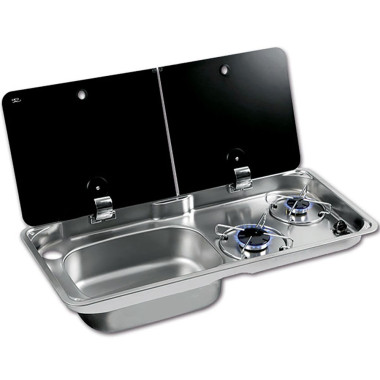 Randi XL 2 fuochi con lavello a sinistra 