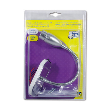 Faretto con 1 LED - luce bianca fredda / USB / blister 