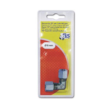 Raccordo gas 90° • Ø 8 mm • blister 