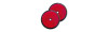 Catadiottro Ø 60 rosso con foro • blister 2