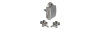 Push-Lock unilaterale satinato con ganci - blister 2