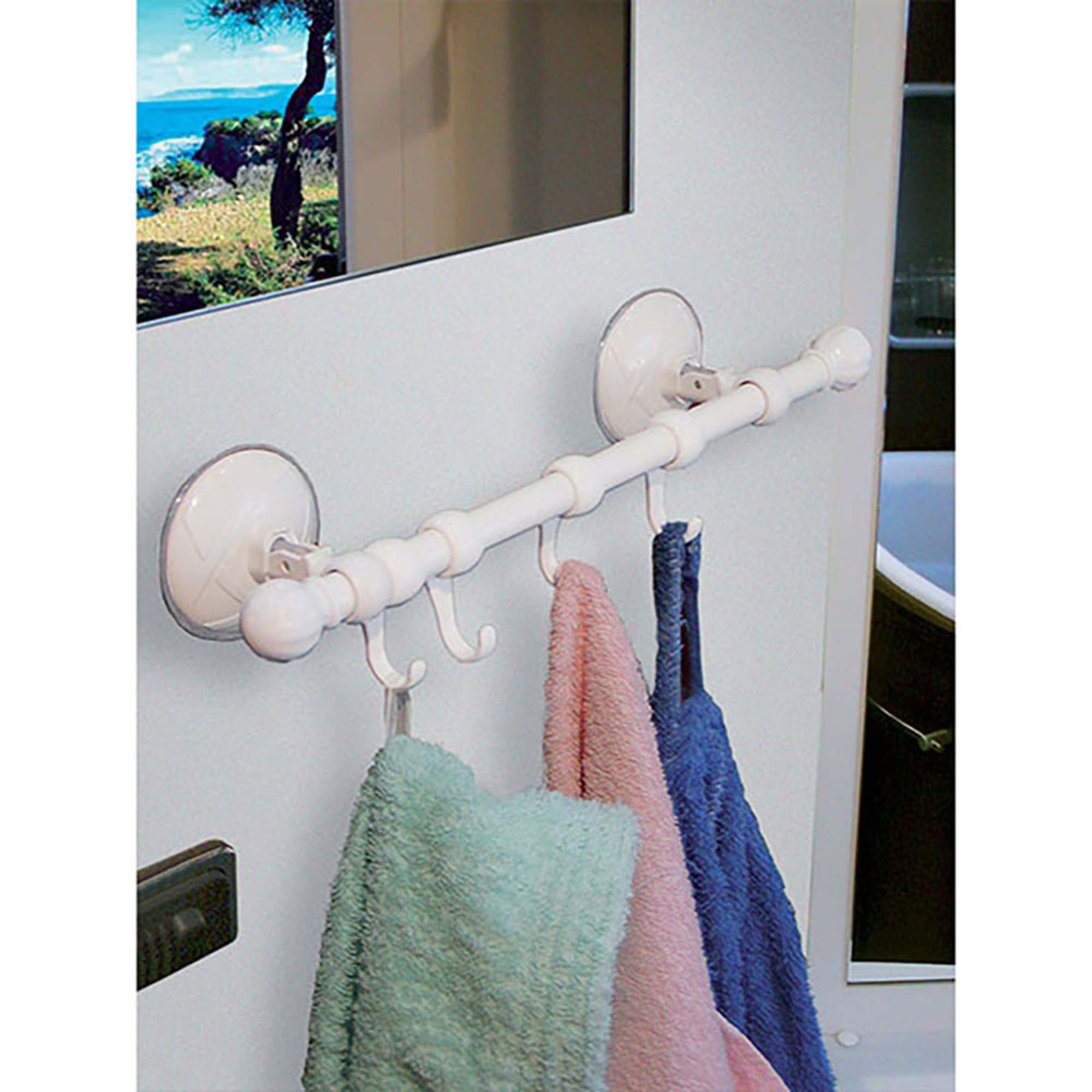 Asta 32 cm con ganci e ventose 2