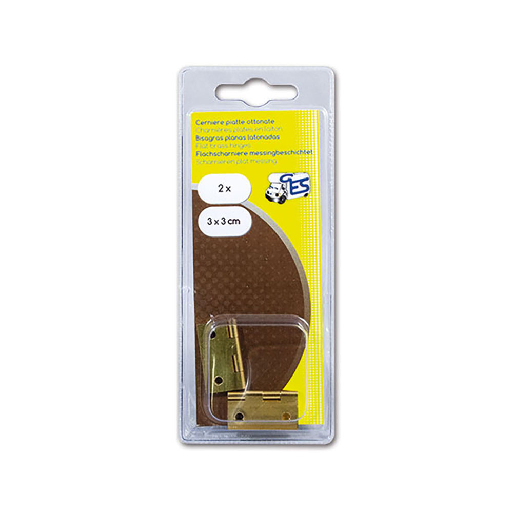 Cerniera piana in ottone 30x30 mm blister 1