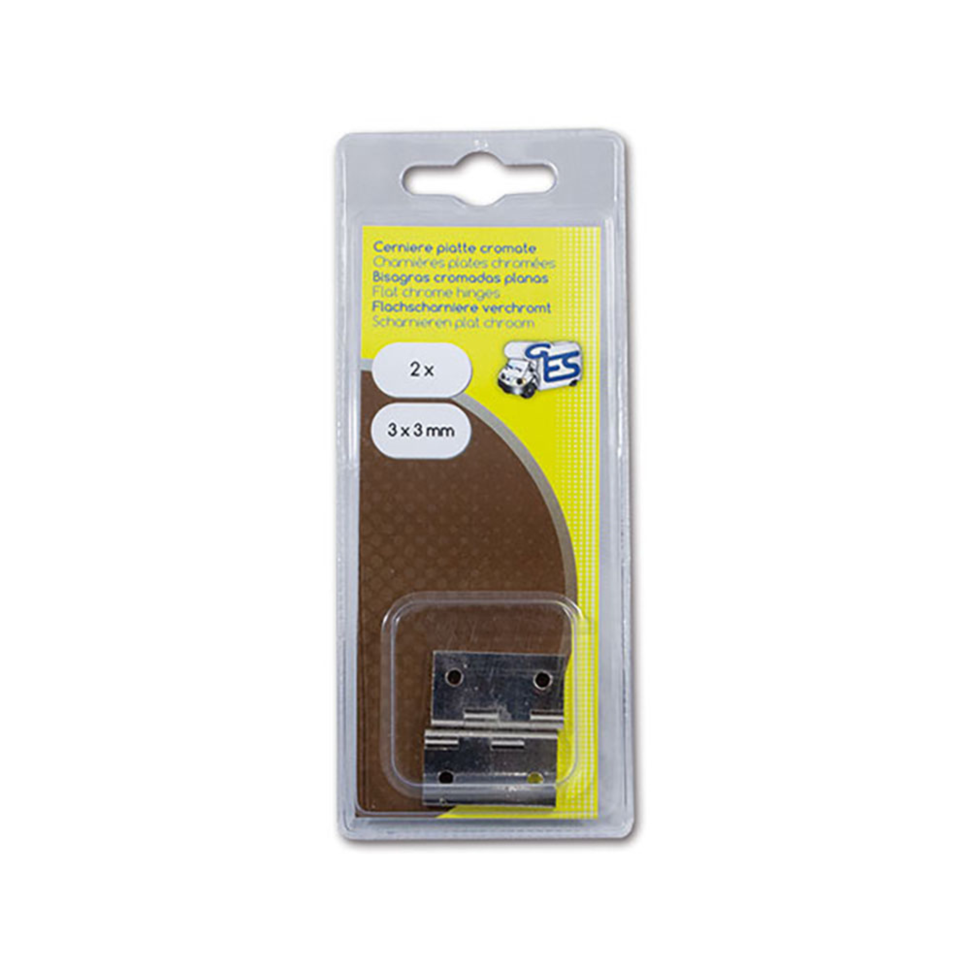 Cerniera piana cromata 30x30 mm blister 1