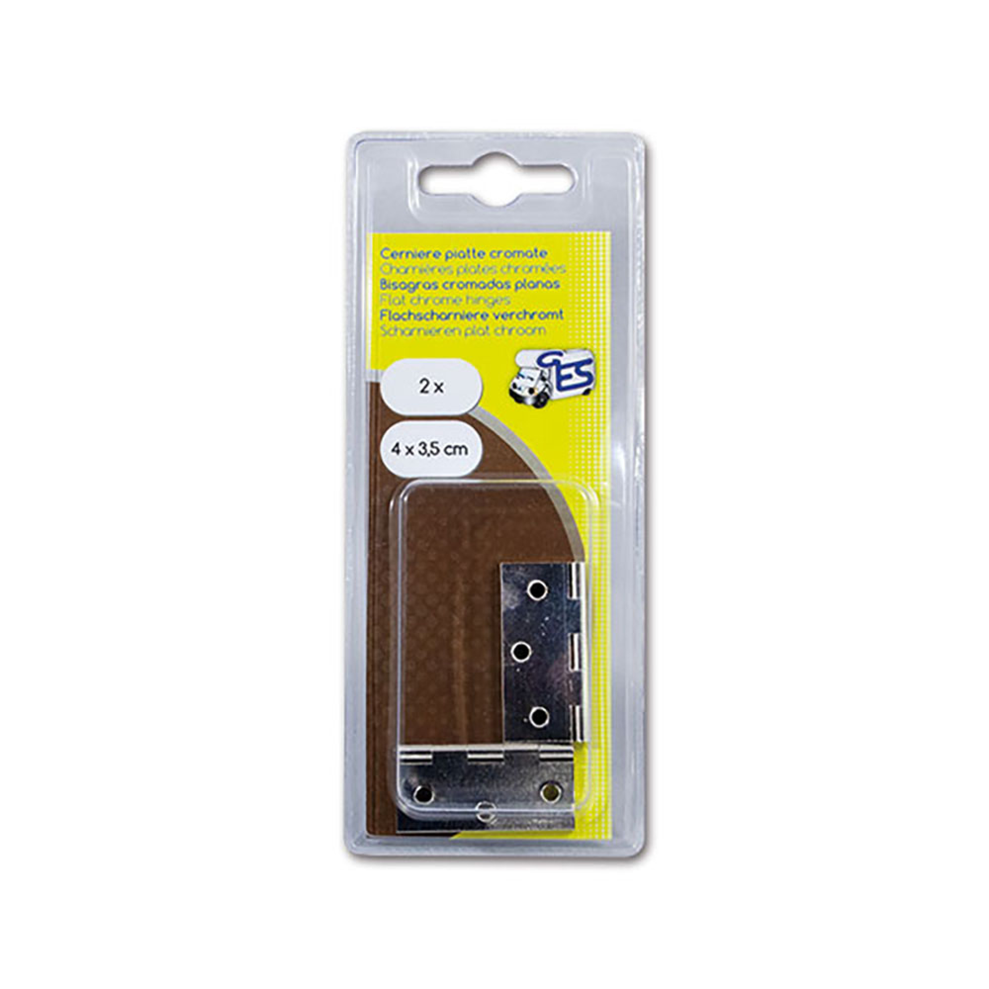 Cerniera piana cromata 40x35 mm blister 1