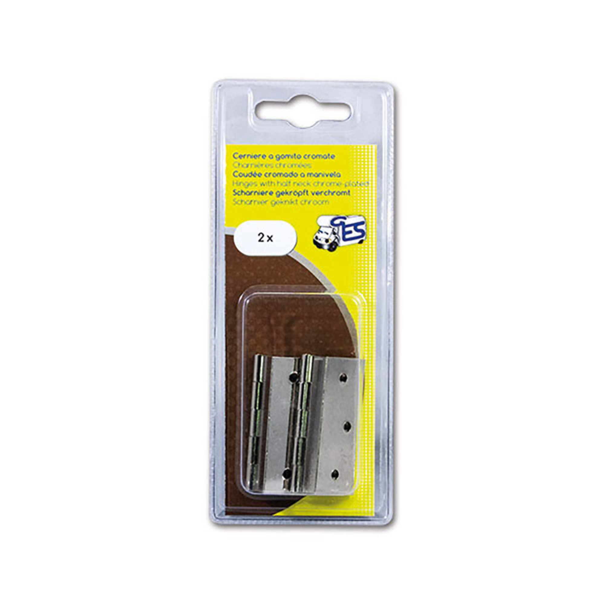 Cerniera mezzo collo cromata blister 1