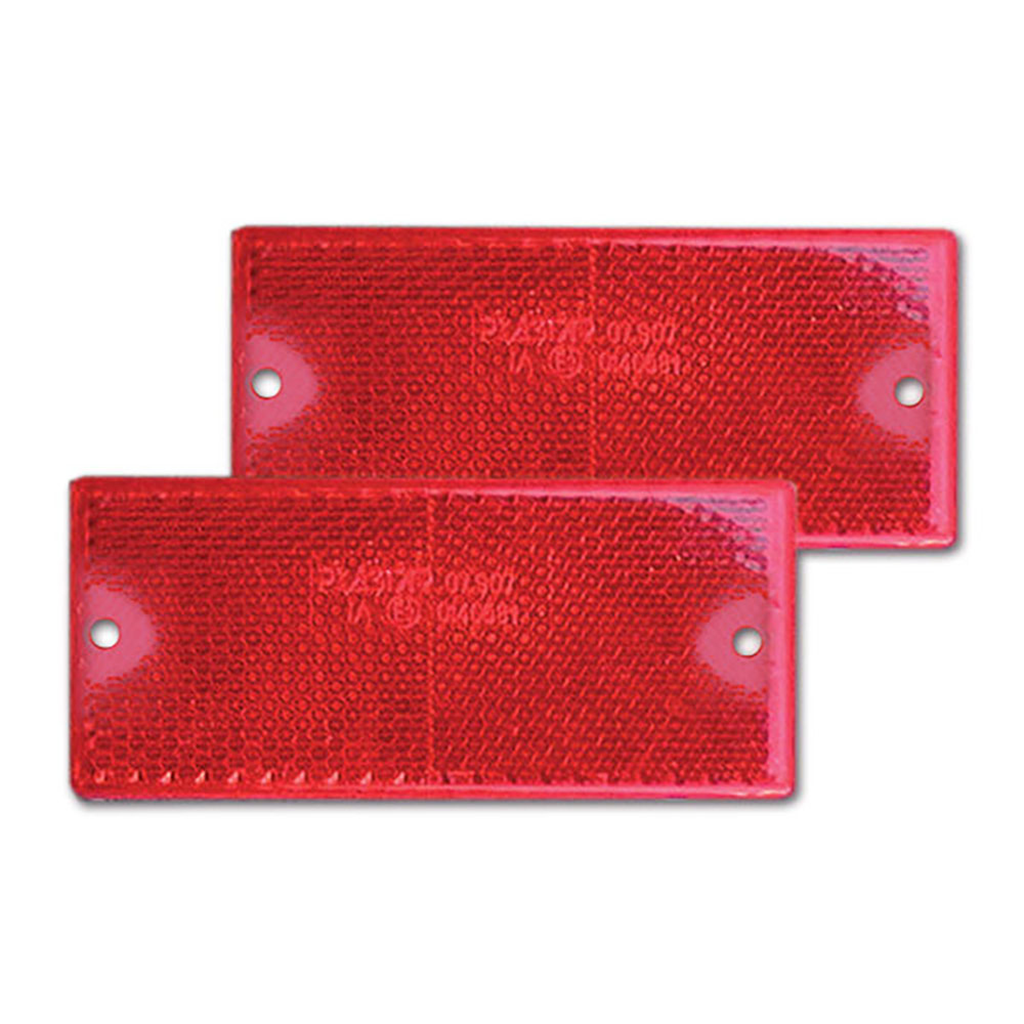 Catadiottro 90 x 40 mm con fori rosso • blister 2