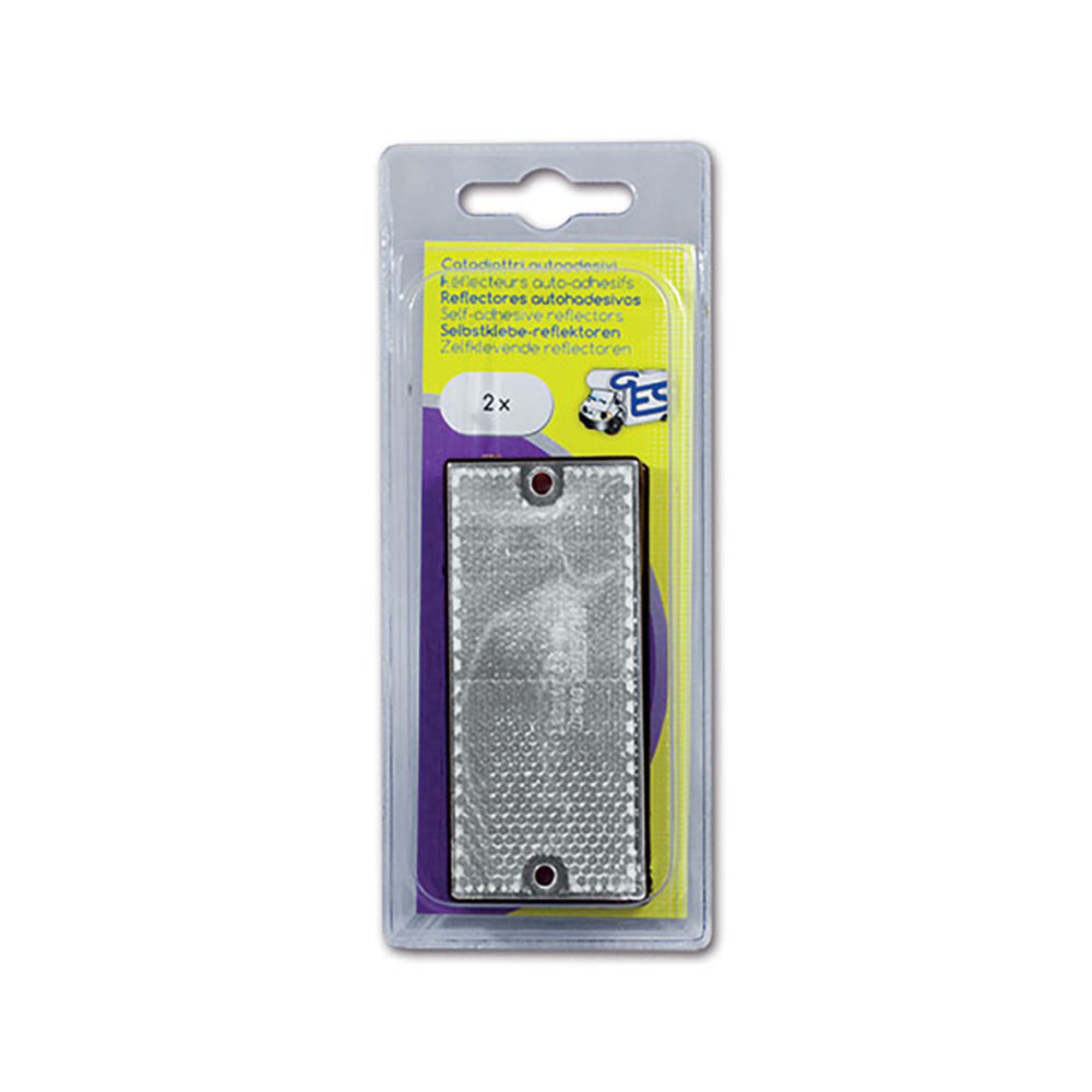 Catadiottro 90 x 40 mm adesivo bianco • blister 1