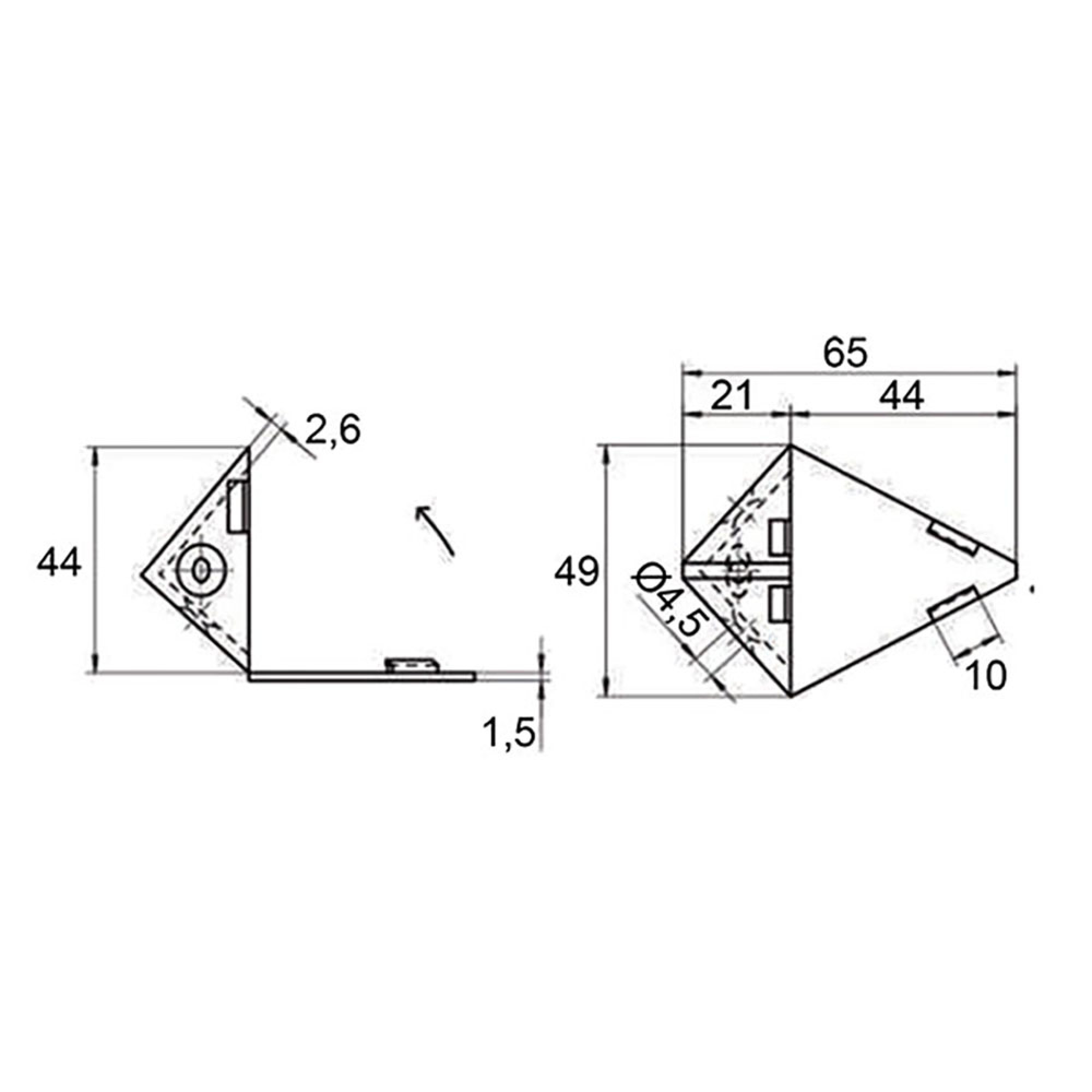 Fissamobili angolare 3fori -blister 10pz 3
