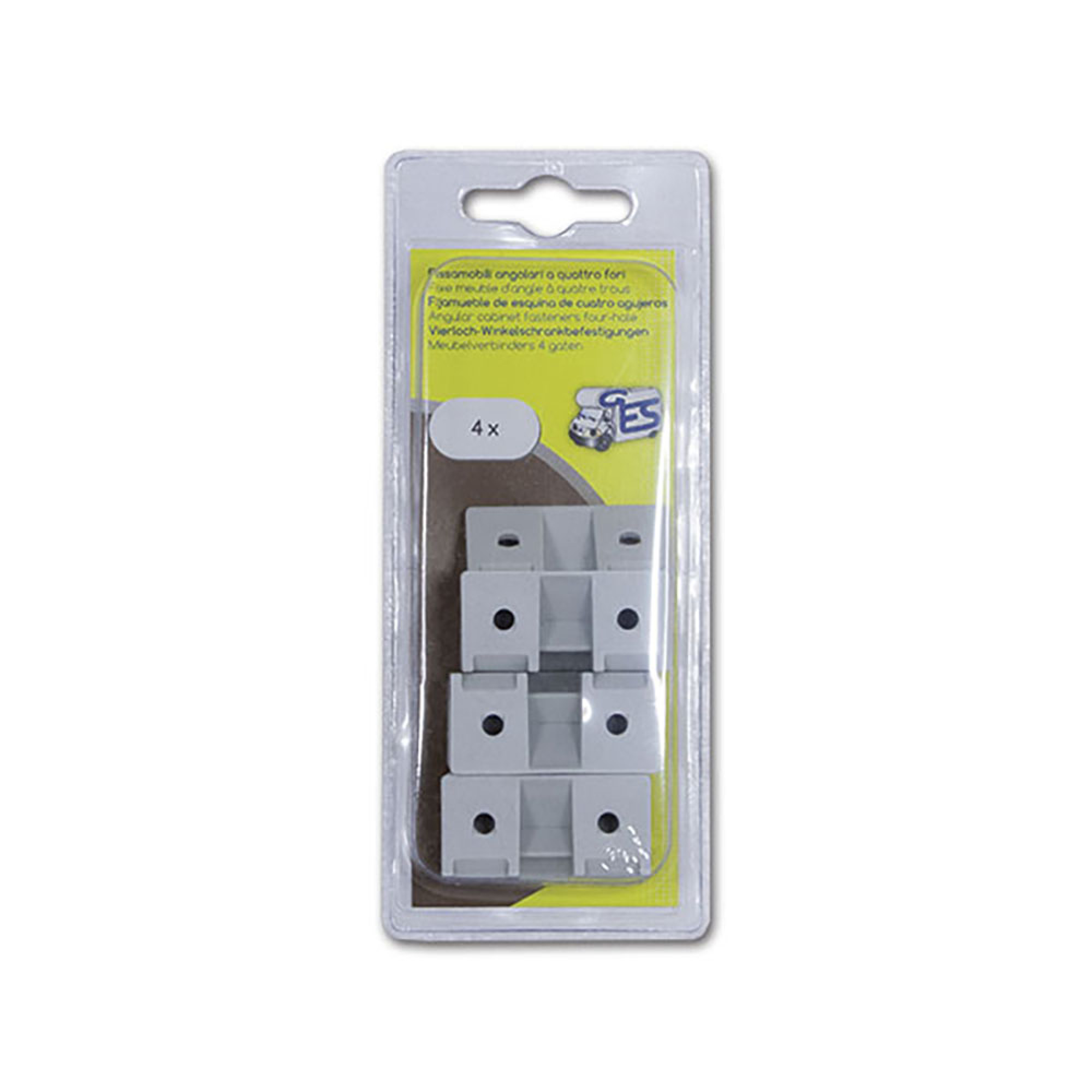Fissamobili grigio 4 fori - blister 4pz 1