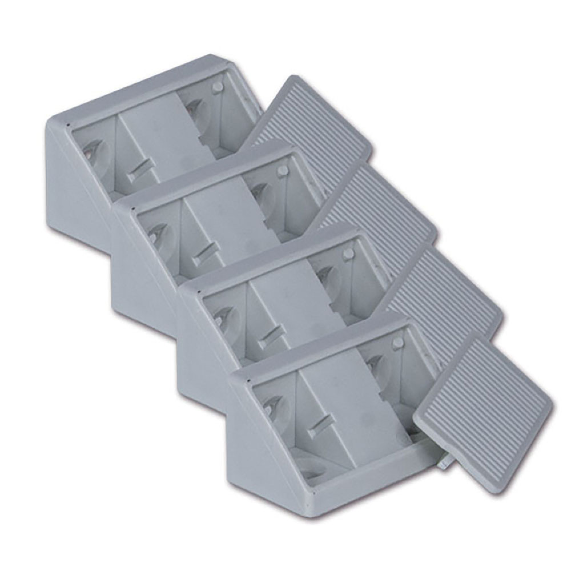 Fissamobili grigio 4 fori - blister 4pz 2