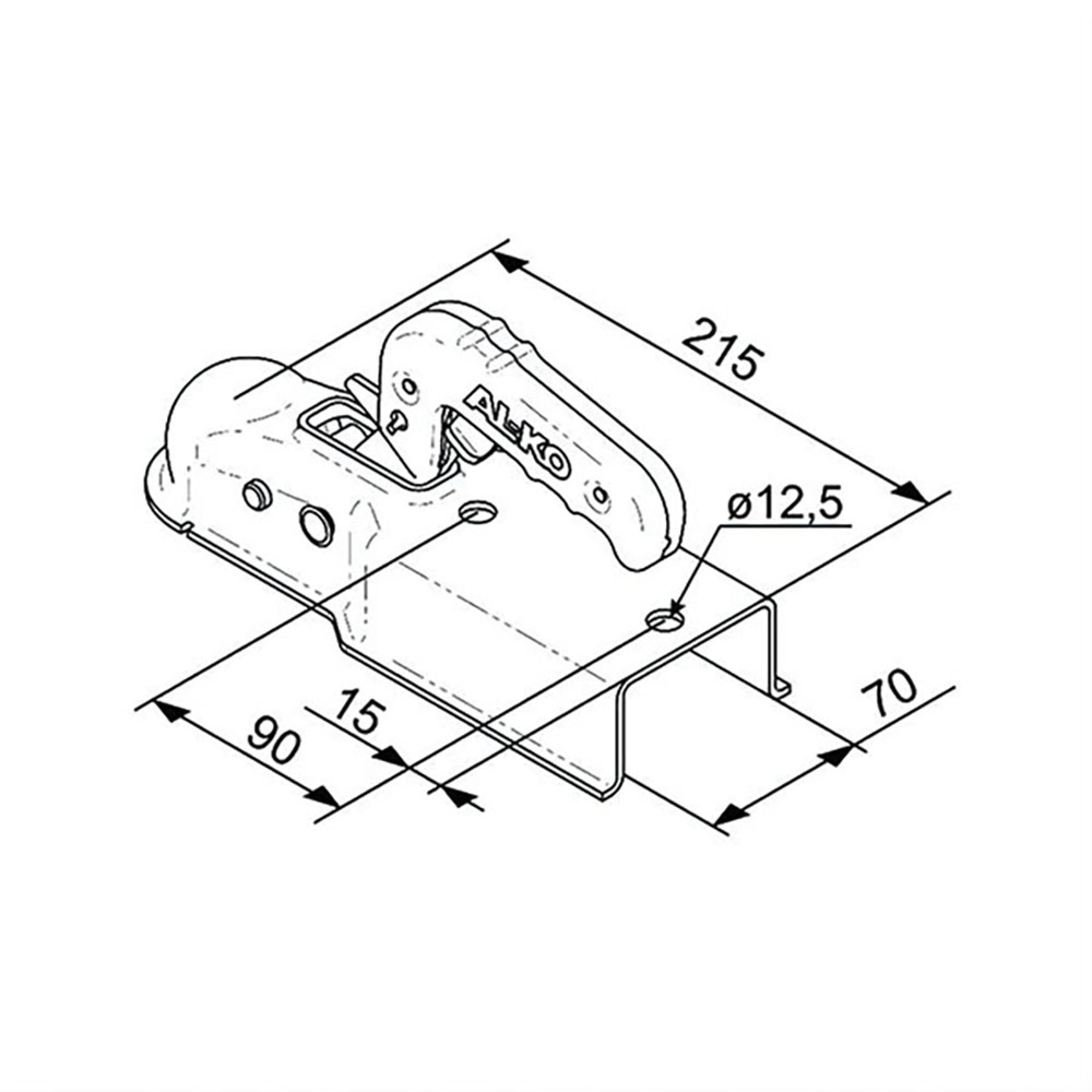 Giunto AK7 attacco quadro 70 mm senza pulsanti 3