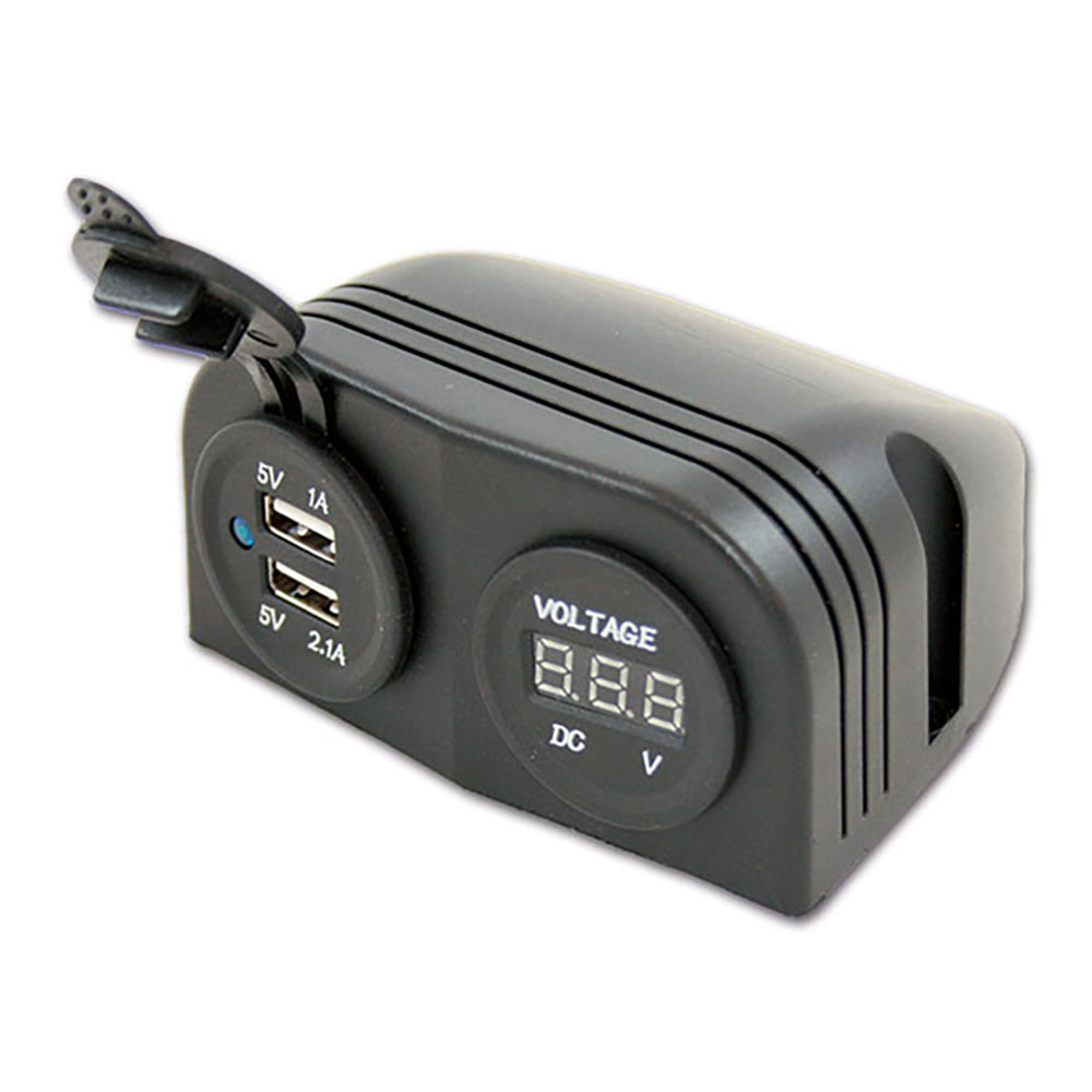 Supporto 2 USB e voltimetro - 5 V 1