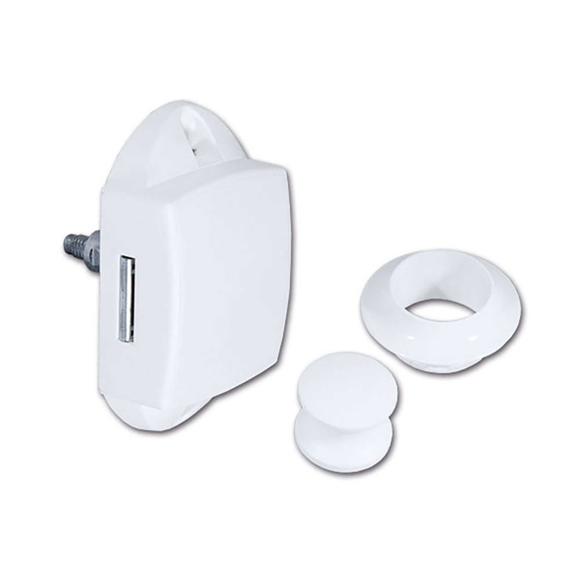 Kit Push-Lock bianco con pulsante e rosetta • blister 2