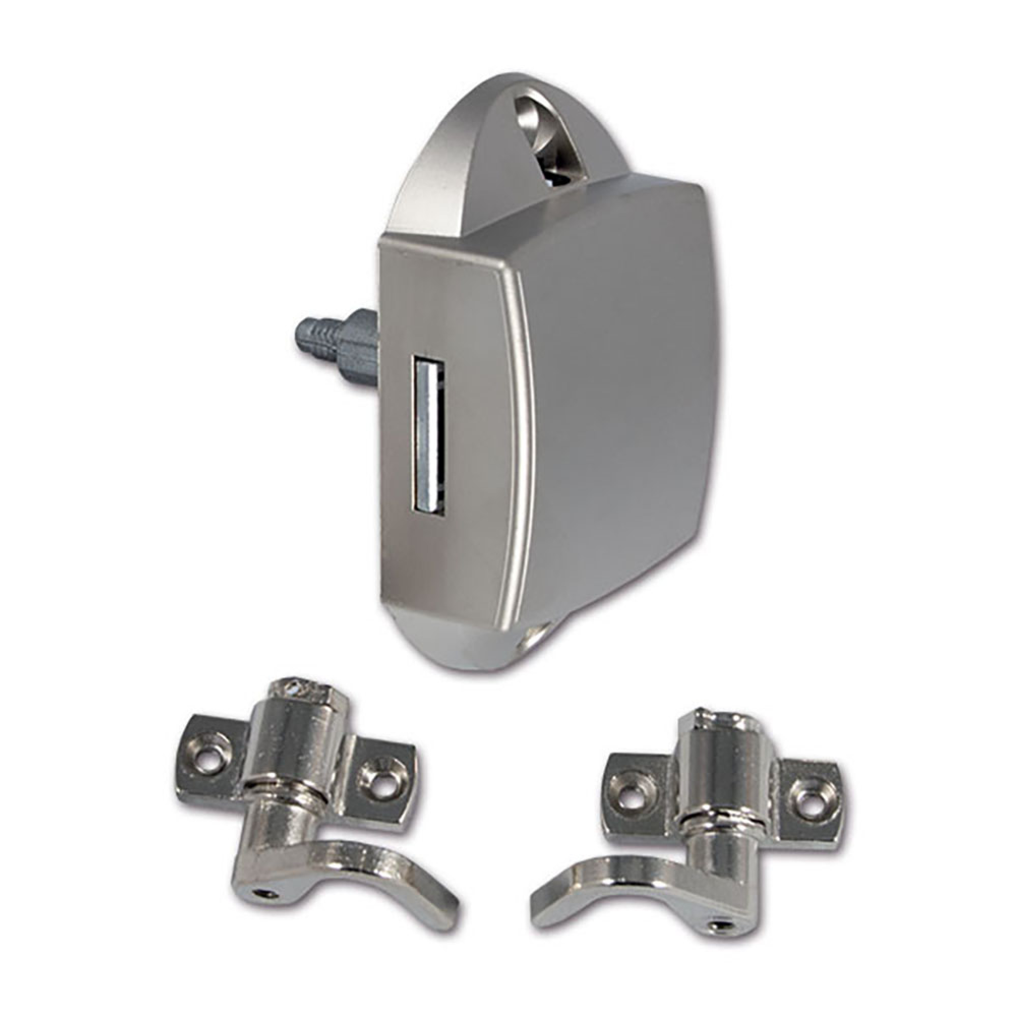 Push-Lock unilaterale satinato con ganci - blister 2