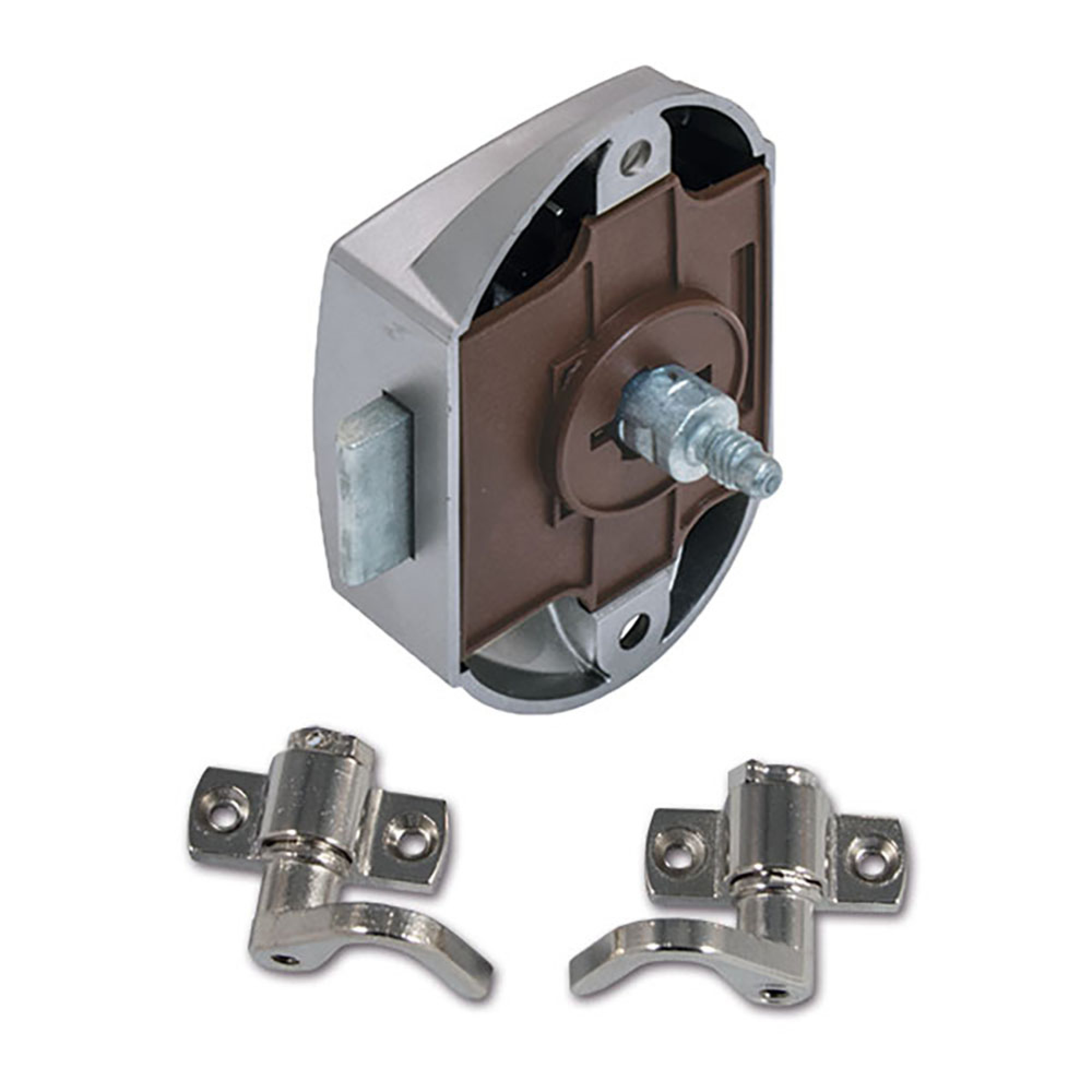 Push-Lock unilaterale satinato con ganci - blister 3