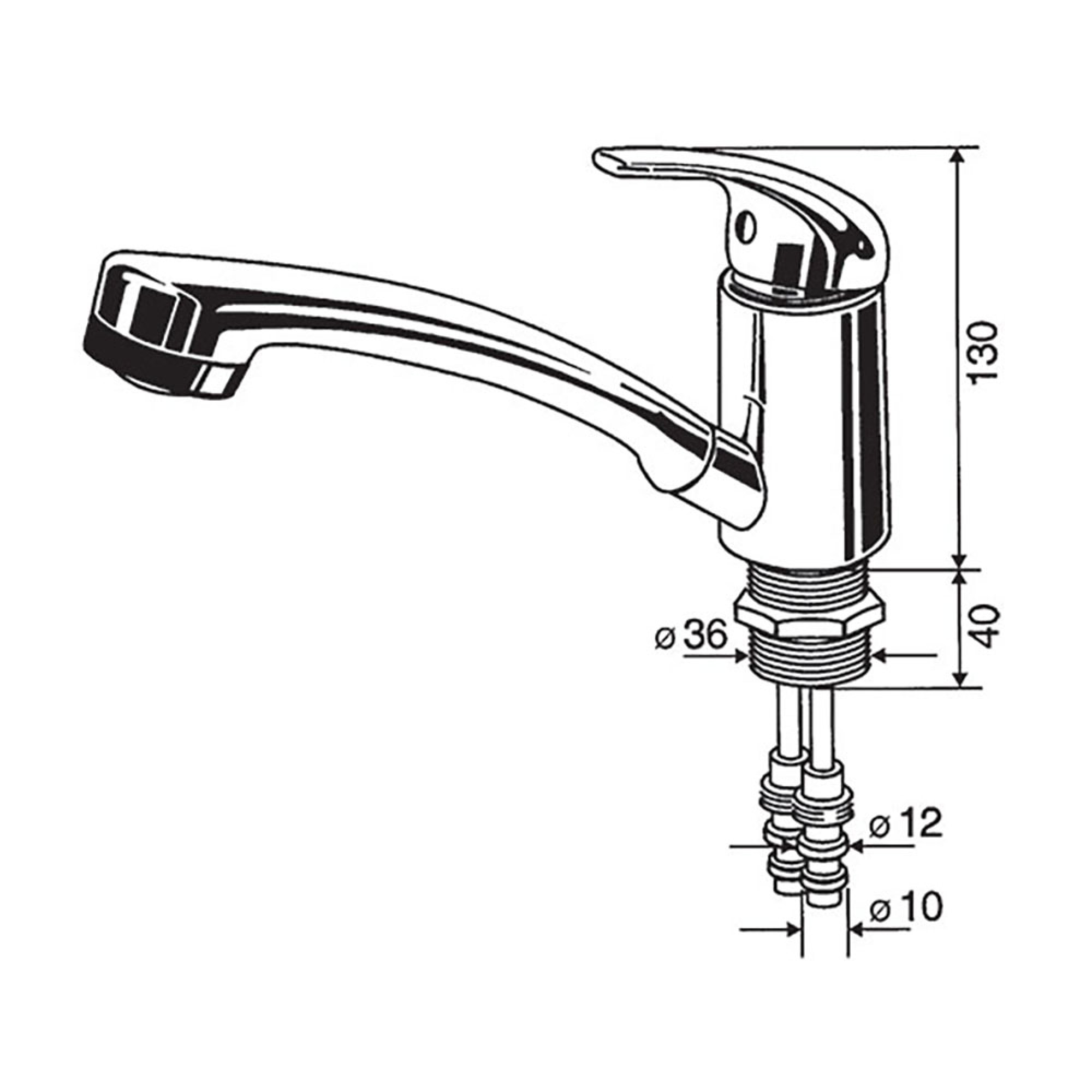 Miscelatore Mono con doccetta e interruttore • Ø 36 mm 2