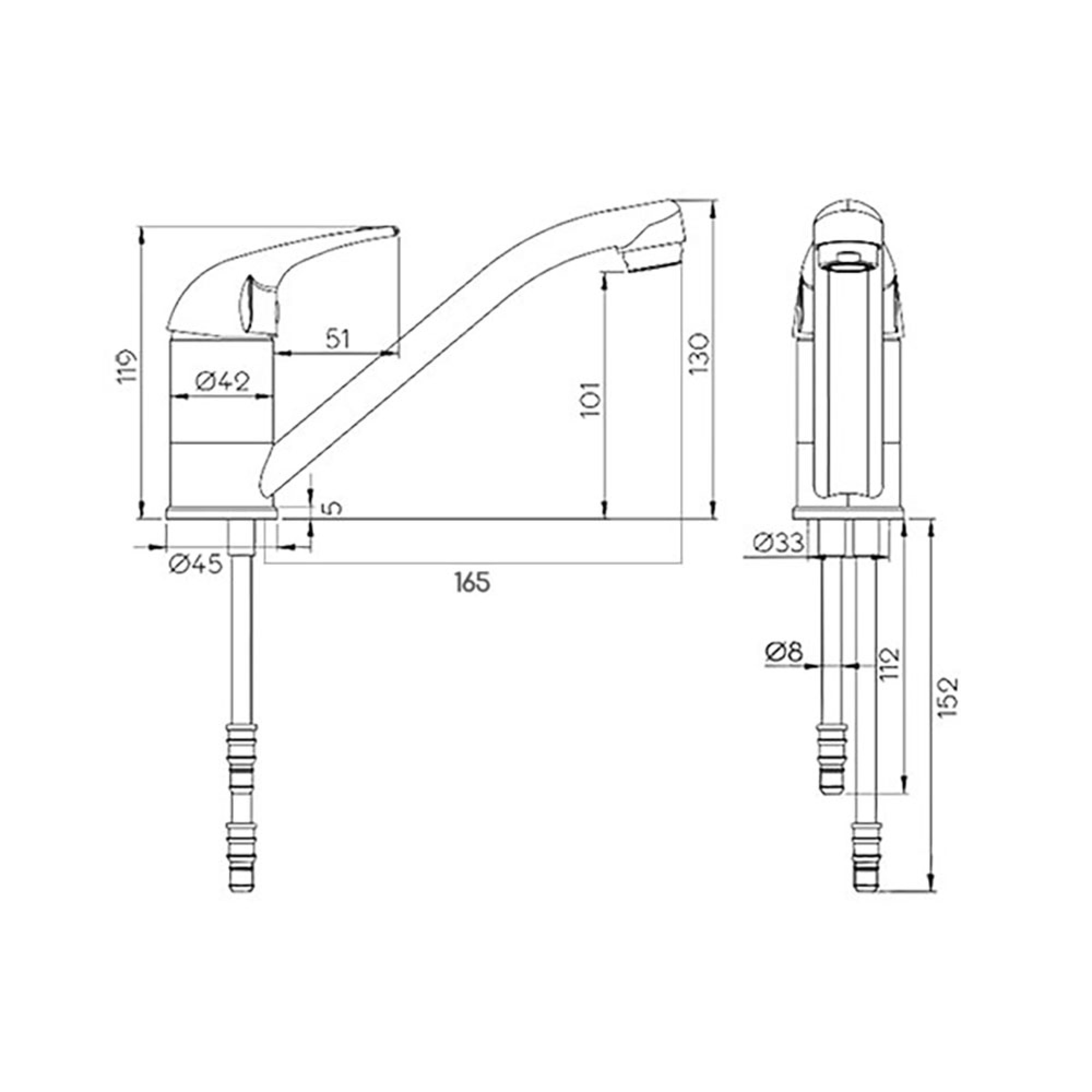 Miscelatore lavello Charisma • canna 165 mm 2