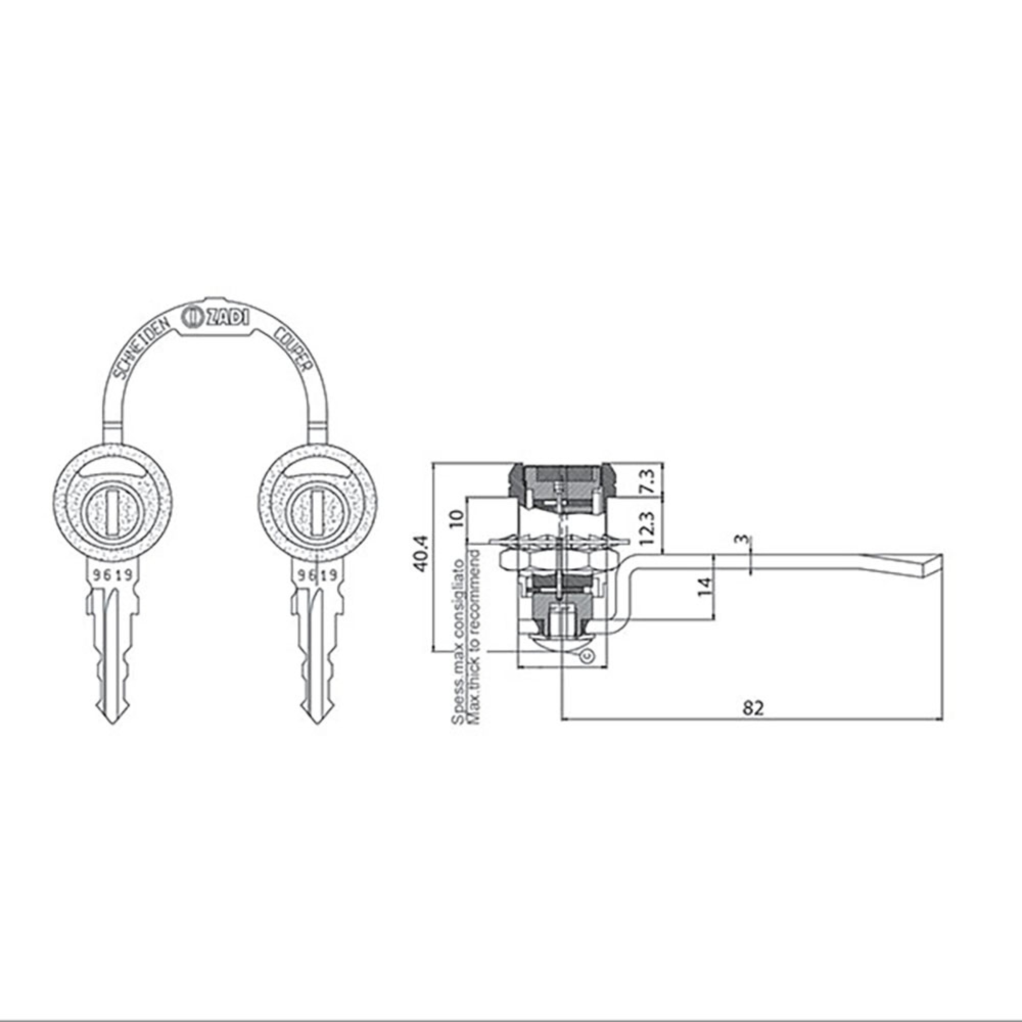 Serratura 1037-blister 3