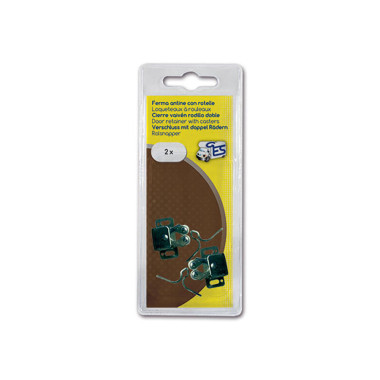 2 ferma antine a rotelle metallo blister