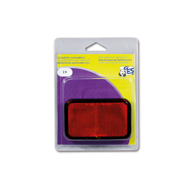 Catadiottro 95 x 60 mm adesivo rosso • blister