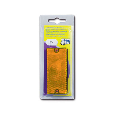 Catadiottro 90 x 40 mm adesivo arancione • blister