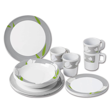 Set stoviglie in melamina Tulip - 16 pz