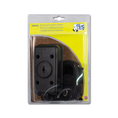 Serratura Nano nera completa in blister