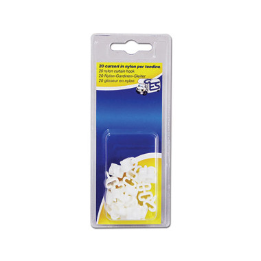 Gancio nylon x tendine x guida L - 20 pz